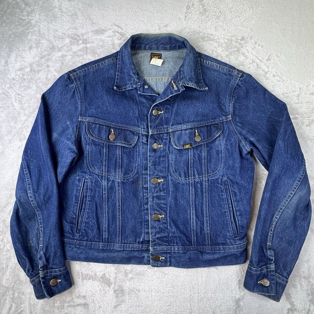 Vintage Lee Riders Trucker Jacket Mens 42R 220-2647 USA Union 70s